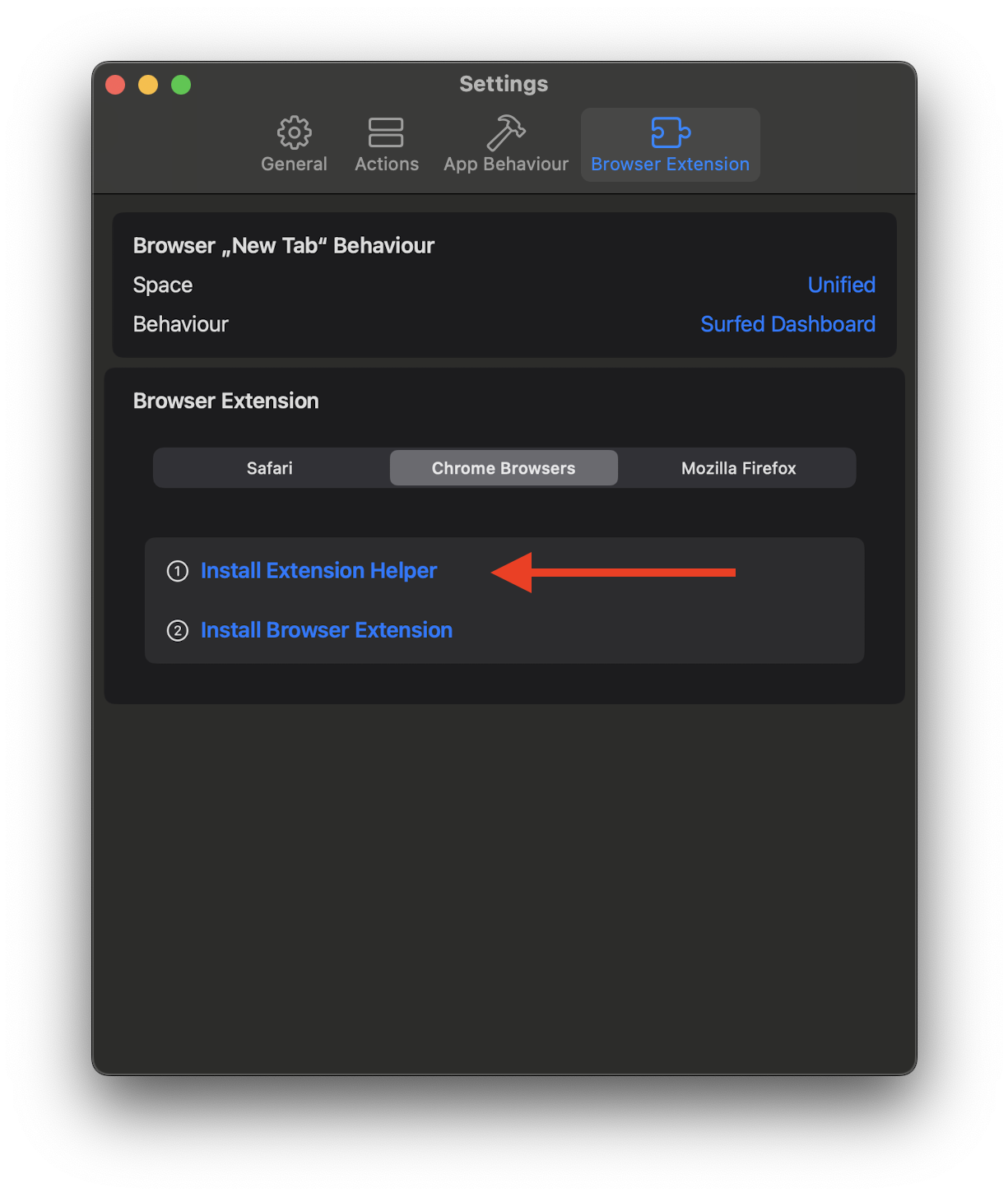 Browser Extension Settings